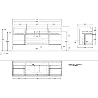 Villeroy & Boch G451GNHJ Waschbeckenunterschrank Finion G45