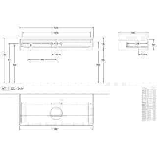 Villeroy & Boch K10150PD WTUS Antao K10_5 1200x190x500mm
