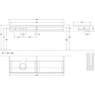 Villeroy & Boch K15150GF WTUS Antao K15_5 1600x190x500mm