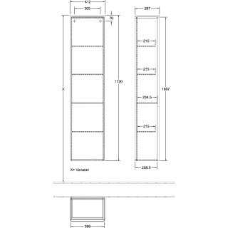 Villeroy & Boch K46000HN Armoire haute Antao K46 414x1719x287mm