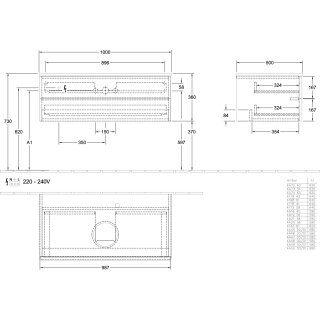 Villeroy & Boch L20050MT WTUS Antao L20_5 1000x360x500mm