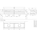 Villeroy &amp; Boch L28013HL WTUS Antao L28_1 1600x360x500mm