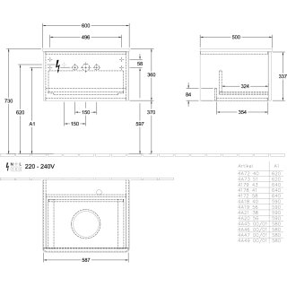 Villeroy & Boch L29150GF WTUS Antao L29_5 600x360x500mm