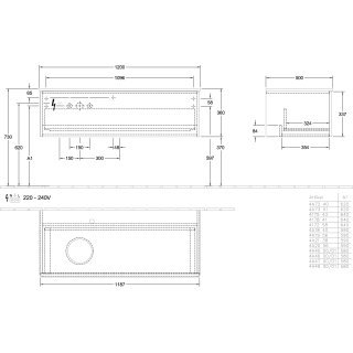 Villeroy & Boch L33150PD WTUS Antao L33_5 1200x360x500mm