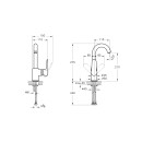 VITRA A4275429EXP Einhebel-Waschtischmischer Root Round