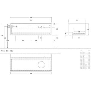 Villeroy & Boch L34150HJ WTUS Antao L34_5 1200x360x500mm