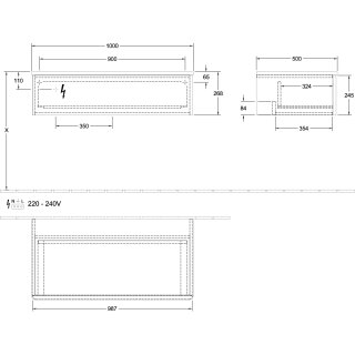 Villeroy & Boch L40103GF Sideboard Antao L40 1000x268x500mm