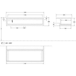 Villeroy & Boch L41002GF Sideboard Antao L41 1200x268x500mm