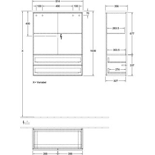 Villeroy & Boch L47100PD Highboard Antao L47 814x1039x356mm