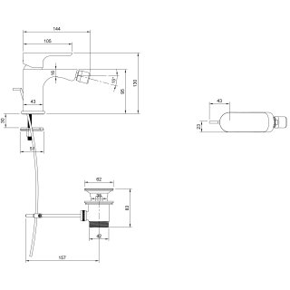 Villeroy & Boch TVB10420111061 Einhebel-Bidetarmatur O.novo