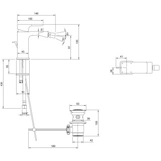 Villeroy & Boch TVB112001000K5 Einhebel-Bidetarmatur Subway 3.0