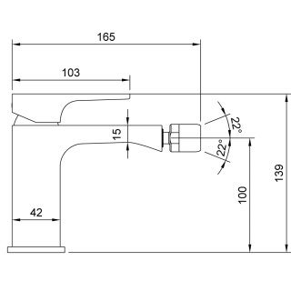 Villeroy & Boch TVB125001000K5 Einhebel-Bidetarmatur Architectura