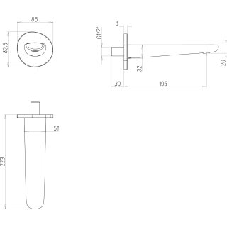 Villeroy & Boch TVT111003000K5 Badewannenauslauf Antao 85x84x223mm