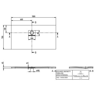 Villeroy & Boch UDQ1370SQI2LVR8 DW Squaro Infinity 1300x700x40mm