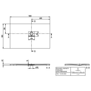 Villeroy & Boch UDQ1380SQI2RVAL DW Squaro Infinity 1300x750x40mm