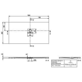 Villeroy & Boch UDQ1580SQI2RVAL DW Squaro Infinity 1500x800x40mm