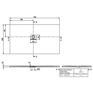 Villeroy & Boch UDQ1710SQI2LVAL DW Squaro Infinity 1600x1000x40mm