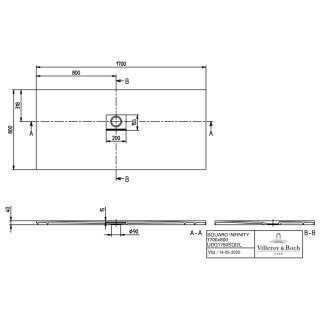 Villeroy & Boch UDQ1780SQI2LVR8 DW Squaro Infinity 1700x800x40mm