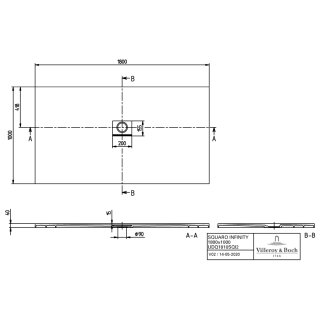 Villeroy & Boch UDQ1810SQI2V-AL DW Squaro Infinity 1800x1000x40mm