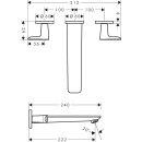 AXOR 49483950 3-Loch Fertigset Wannemisch.Wand UP