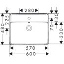 Hansgrohe 61010450 Waschtisch Xanuia Q 600x480 mm