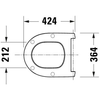 DURAVIT 0023290000 Univ.WC-Sitz D-shaped Tief 421mm Ülap