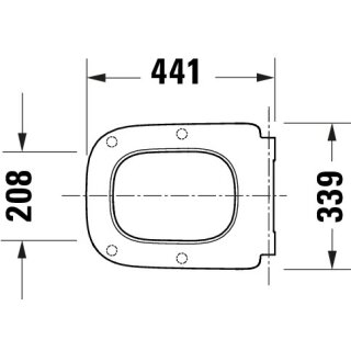 DURAVIT 0023890000 Univ. WC-Sitz Eckig Tief 448mm Üblap.