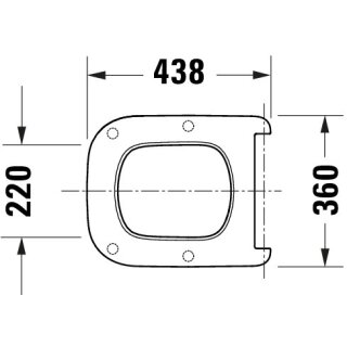 DURAVIT 0024290000 Univ. WC-Sitz Eckig Tief 434mm Ülap.
