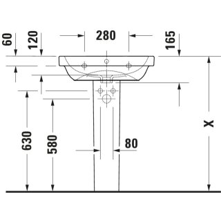 DURAVIT 2398600000 D-Code Waschtisch, Weiß Hochglanz,