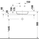 DURAVIT 266001FI00 Sivida ASB eckig 400mm,DuroCast Plus