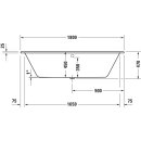 DURAVIT 700672000000000 D-Code BW, 1800x800mm,R&uuml;ckensch. 2
