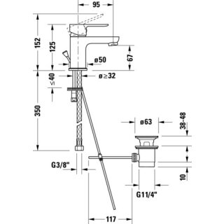 DURAVIT DC1013001010 D-Code Einhebel-Waschtischmischer S
