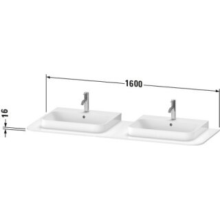 DURAVIT HP032HB7575 Konsole HappyD.2Plus, 2 Ausschnitte