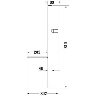 DURAVIT UV0600015010 Brausestange m.Ablage 800mm, Chrom HG