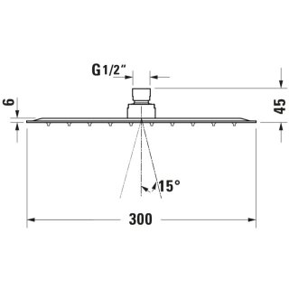 DURAVIT UV0660031070 Kopfbrause 300x300mm, Eckig, Rain