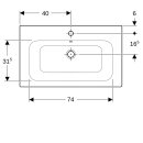 Geberit 122280000 Renova Plan M&ouml;belwaschtisch, 80x48cm