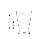 Geberit 500602018 Acanto Stand-WC Tiefsp&uuml;ler, erh&ouml;ht