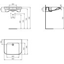 Ideal Standard E3623HY Waschtisch Contour 21+ o.Hl. m.&Uuml;l.