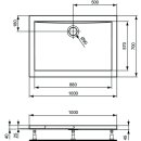 Ideal Standard K193501 Rechteck-Brausewanne Ultra Light