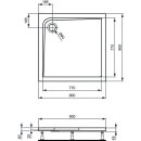 Ideal Standard K517301 Quadrat-Brausewanne Ultra Light