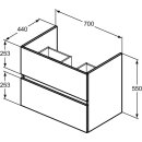 Ideal Standard R0261Y8 Meuble-lavabo MWT Eurovit+ 2 tiroirs