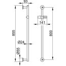 KEUCO 59585290901 Brausestange IXMO 59585, rund,