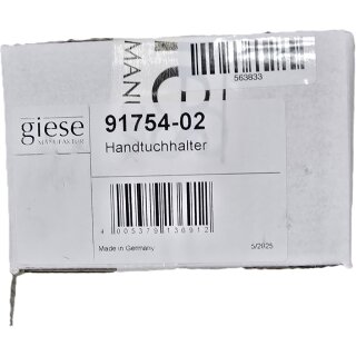 GIESE 91754-02 Giese Handtuchhalter starre Ausführung links/rechts für Badmöbel L: 300 mm