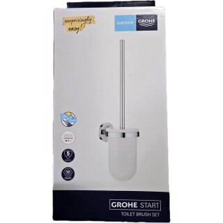 Grohe QuickFix Start - WC-Bürste zur Wandmontage, mit Halter, Glas/Chrom