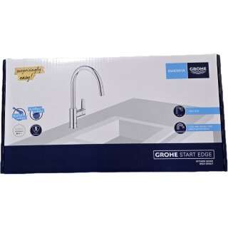 Grohe Start Edge - Mitigeur dévier avec douchette extractible, chrome