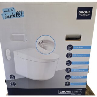 Grohe Sensia - WC-douche complet pour réservoirs encastrés, sans rebord, Triple Vortex, HyperClean, blanc alpin