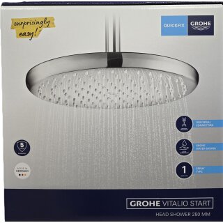Grohe Vitalio Start - Kopfbrause, Durchmesser 25 cm, 9,5 l/min, 1 Düse, Chrom