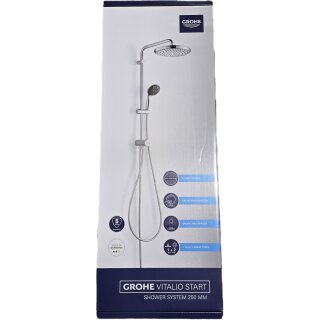 Grohe Vitalio Start - Duschset ohne Armatur, Durchmesser 25 cm, 2 Strahlarten, Chrom