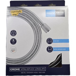 Grohe Brauseschläuche - Duschschlauch VitalioFlex Metal Long-Life 1,5 m, verchromt