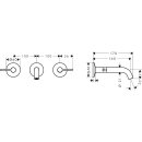 AXOR 48150340 3-Loch Waschtischarmatur AXOR One